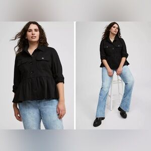 Torrid black peplum utility jacket size 0X